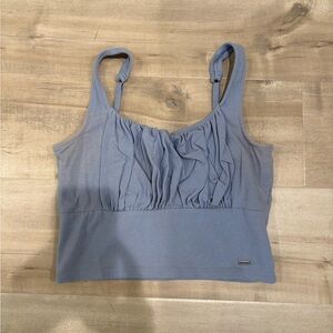 Brand new Hollister blue tank top with stretchy ruched bust n adjustable straps